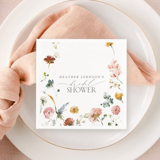 Elegant Garden Flowers Watercolor Möhippa Pappersservett (Skapare uppladdad)