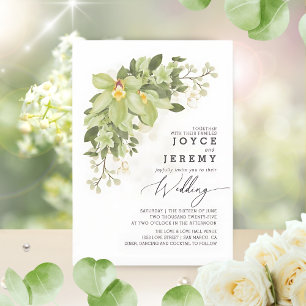 Elegant Garden Guld Greenery Blommigt Bröllop Inbjudningar