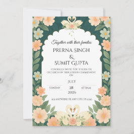 Elegant Garden-Themed Wedding Invitation Template  Inbjudningar