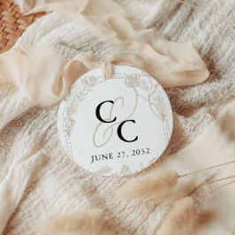 Elegant Garden Trellis Calligraphy Monogram Runt Klistermärke