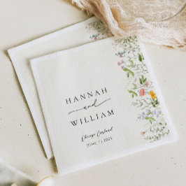 Elegant Garden Wildblomma Bröllop Pappersservett