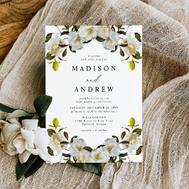 Elegant Gardenia Blommigt Bröllop Inbjudningar