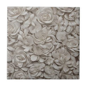 Elegant Gardenia White Blommönster Kakelplatta