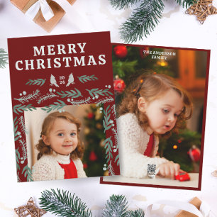 Elegant Garland Gräns 2 Photo Julkort