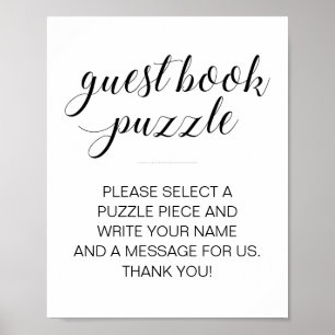 Elegant Gästbokspyssel Bröllopsskylt Poster
