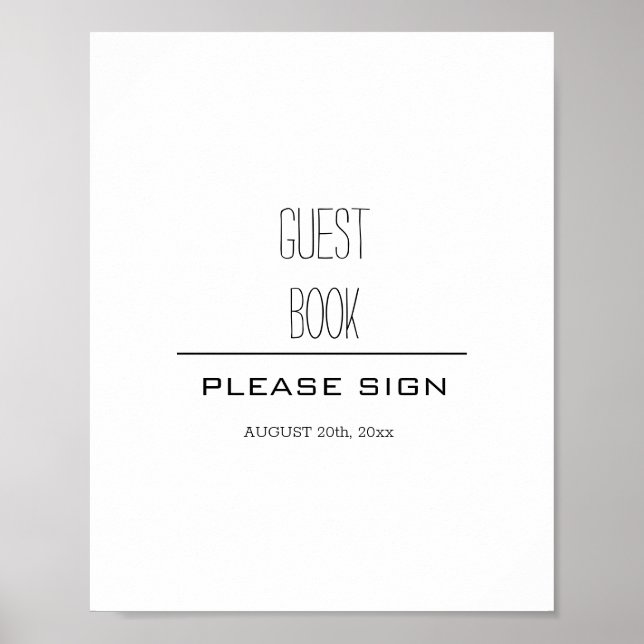 Elegant gästboksskilteplakat poster (Framsidan)