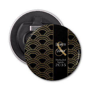 Elegant Gatsby Art Deco 1920's Guld Bröllop Flasköppnare