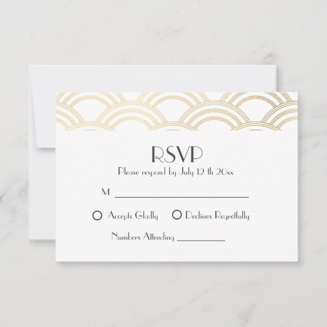 Elegant Gatsby Art Deco Guld Bröllop OSA (Framsida)