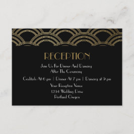 Elegant Gatsby Art Deco Guld Bröllopsfirande Tilläggskort