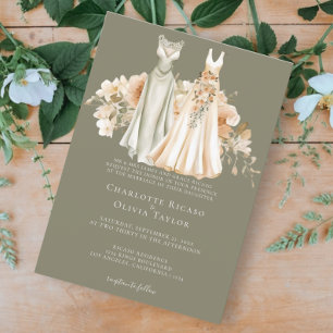 Elegant Gay Bröllop 2 Brides in Dacks Inbjudningar