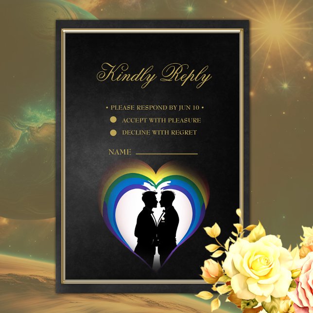 Elegant gay silhouettes OSA kort (Gay Wedding)
