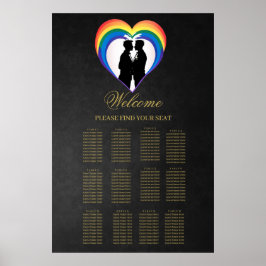 Elegant gay silhouettes poster