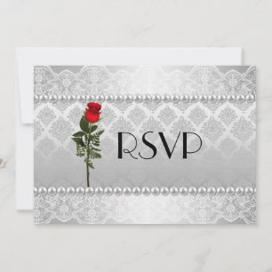 Elegant Gay Silver Bröllops RSVP Inbjudningar