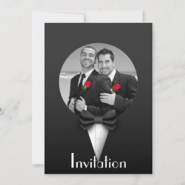 Elegant Gay Tuxedo-bröllopsinbjudan Inbjudningar