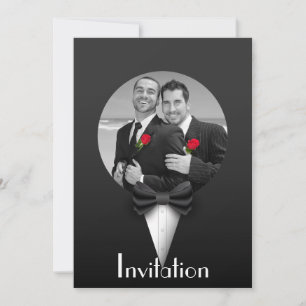 Elegant Gay Tuxedo-bröllopsinbjudan Inbjudningar