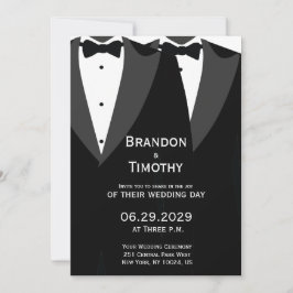 Elegant Gay Wedding Invitation Black Tie Inbjudningar