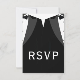 Elegant Gay Wedding RSVP Card Black Tie OSA Kort