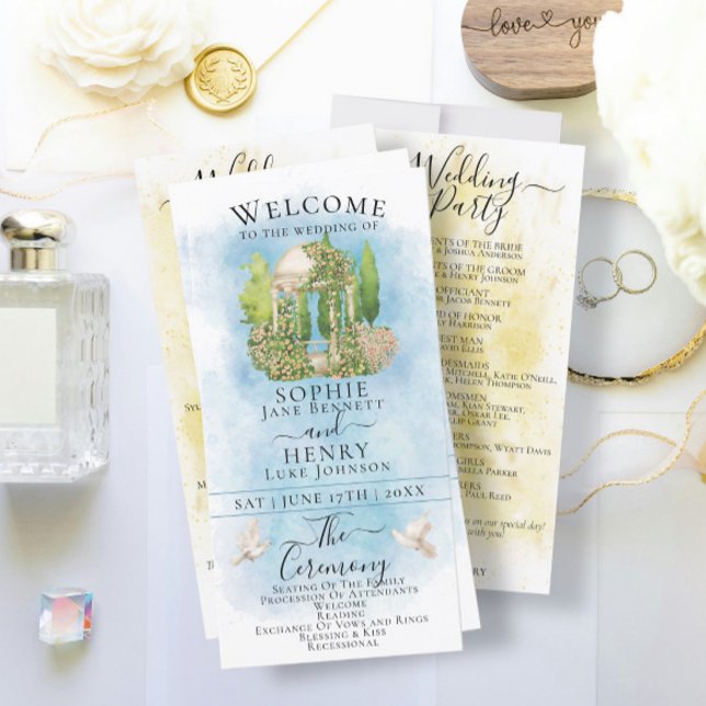 Elegant Gazebo-blomduvar Luxury Bröllopsprogram (Skapare uppladdad)