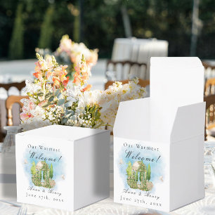 Elegant Gazebo-blommor Bröllop doves Välkommen Presentaskar
