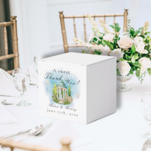 Elegant Gazebo-blommor Bröllop-duvor Tack Presentaskar