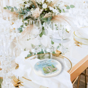 Elegant Gazebo Blommor Bröllop Luxury Underlägg