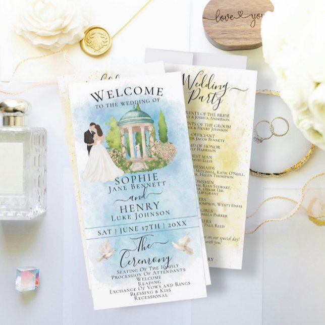 Elegant Gazebo Bride &Groom Luxury Bröllopsprogram (Skapare uppladdad)