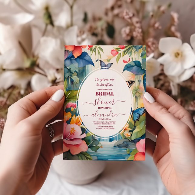 Elegant Ge Me Butterflies Möhippa Inbjudningar (Skapare uppladdad)