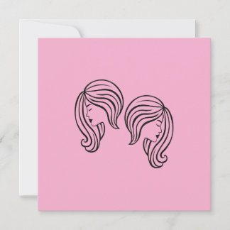 Elegant Gemini Zodiac Sign Modern Line Art Kort