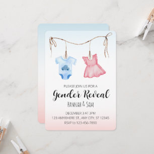Elegant Gender Visa partiinbjudan Inbjudningar