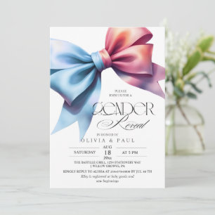 Elegant Gender Visa Pojke Girl Bow Inbjudningar