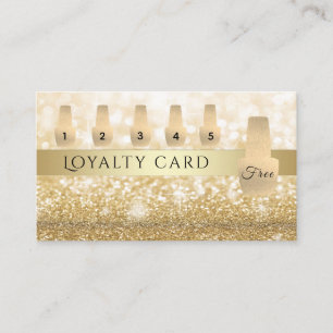 Elegant Gentle guld nagel polsk glitter Lojalitetskort