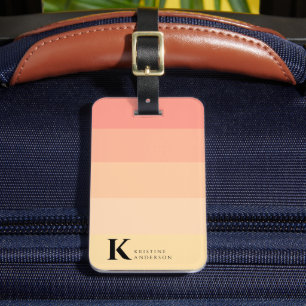 Elegant Gentle Peach Ombre Classic Monogram Bagagebricka