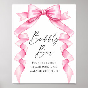Elegant Gentle Rosa Bow Möhippa BubLY Pub Poster