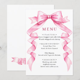 Elegant Gentle Rosa Hand plockade Bow Bröllop Meny