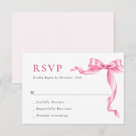 Elegant Gentle Rosa Hand plockade Bow Bröllop OSA Kort