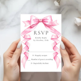Elegant Gentle Rosa Hand plockade Bow Bröllop OSA Kort