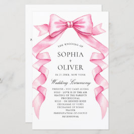 Elegant Gentle Rosa Hand plockade Bow Bröllopsprog