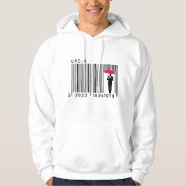 Elegant gentleman Man Holding an Parbrella Barcode Hoodie