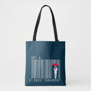 Elegant gentleman Man Holding an Parbrella Barcode Tygkasse