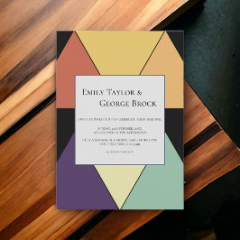 Elegant Geometric Abstrakt Snyggt Modern Bröllop Inbjudningar