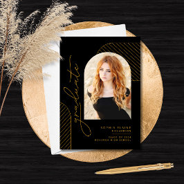 Elegant Geometric Black Guld Studenten Meddelande