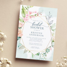 Elegant Geometric Blommigt Watercolor Möhippa
