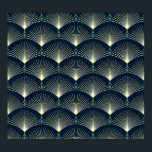 Elegant Geometric: Blue Art Deco. Poster<br><div class="desc">Sömlös elegantens geometriska mönster. Blue Art Deco. En uppsättning söta husväxter i krukor för en charmig inomhusträdgård. Abstraktens vattenfärgsbakgrund med geometriska former: mönster,  blå,  gyllene,  orientalisk,  bakgrund,  abstrakt,  struktur,  dekoration,  vintage,  illustration,  vit,  cirkel,  svart,  kreativ,  sömlös,  våg,  geometri,  lyx,  indian,  tyg</div>