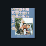 Elegant Geometric Dusty Blue Personlig Photo Canvastryck<br><div class="desc">Anpassningsbar Photo Geometric Art Blue Monogram Namn Kanvastryck</div>