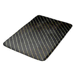 Elegant Geometric Guld Mönster on Black Badrumsmatta