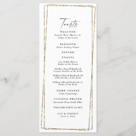 Elegant Geometric Guld Ram Bröllop-tost Meny