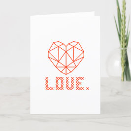 Elegant Geometric Heart 3D KÄRLEK-hälsningskort Tack Kort