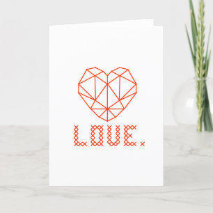 Elegant Geometric Heart 3D KÄRLEK-hälsningskort Tack Kort