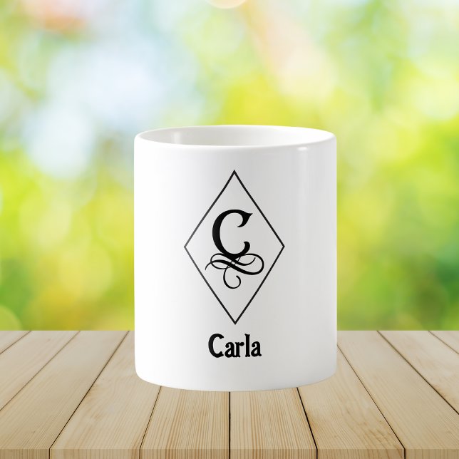 Elegant Geometric Initial Monogram C Kaffemugg (Skapare uppladdad)