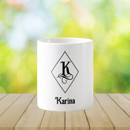 Elegant Geometric Initial Monogram K Kaffemugg